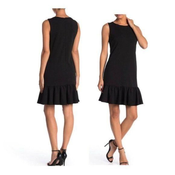 Betsey Johnson Dresses & Skirts - Betsey Johnson Black Crepe Ruffle Hem Scuba Dress